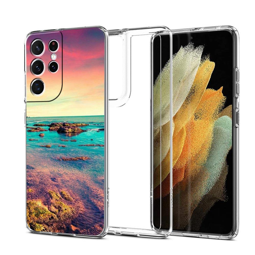 Морская синь Пляж Небо Прозрачный Силиконовый Чехол Для Телефона Для Samsung Galaxy S23 S22 5G S20 Ultra S21 FE 5G S10E S9 S8 S10 Plus Мягкая Крышка