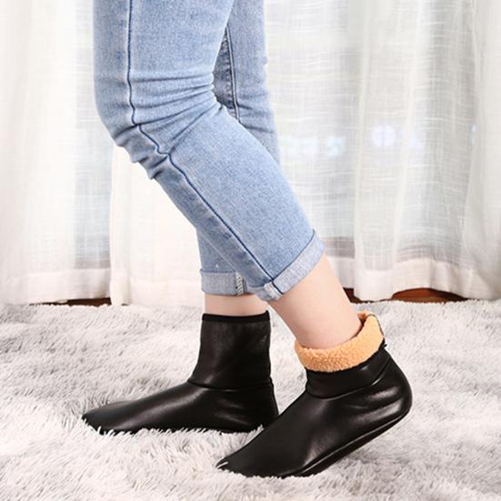 1 пара зимних носков с толстой плюшевой подкладкой, гладкая поверхность из искусственной кожи, водонепроницаемая, сохраняющая тепло, необрастающая, домашняя одежда, напольные или термоноски