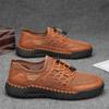 Trendy Mesh Breathable Casual Shoes British Style Retro Brown Men's Sports Shoes Versatile Commuting Men's Business Shoes