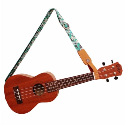 MUSIC FIRST Original Design "Lotus" Soft Nylon & Genuine Leather Ukulele Strap/Shoulder Strap with Branded Strap Locker