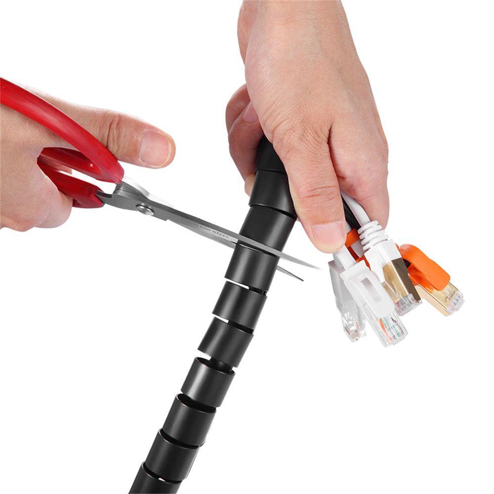 HDPE 1.5m Length Management  Cord Protector Flexible Spiral Tube Wire Organizer Cable Holder