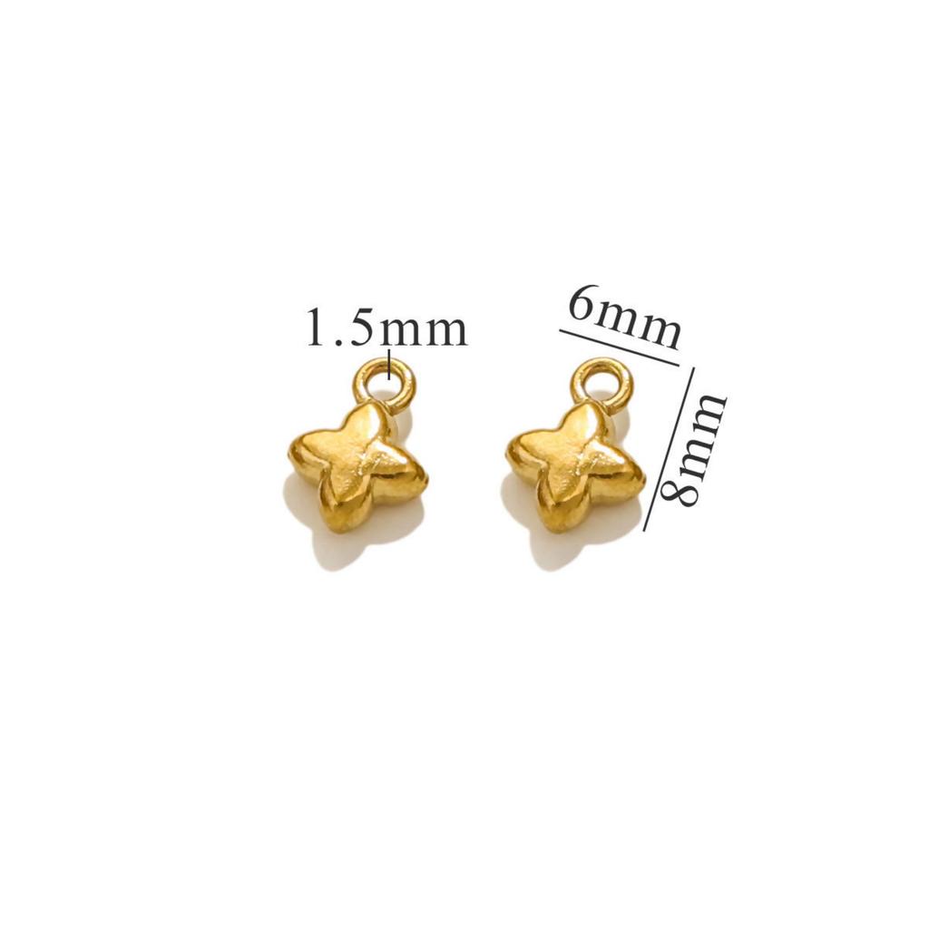 5 PCs 304 Stainless Steel Mini Charms 18K Gold Plated 3D Moon Sun Star Small Pendants DIY Earrings Necklace Bracelet Jewelry