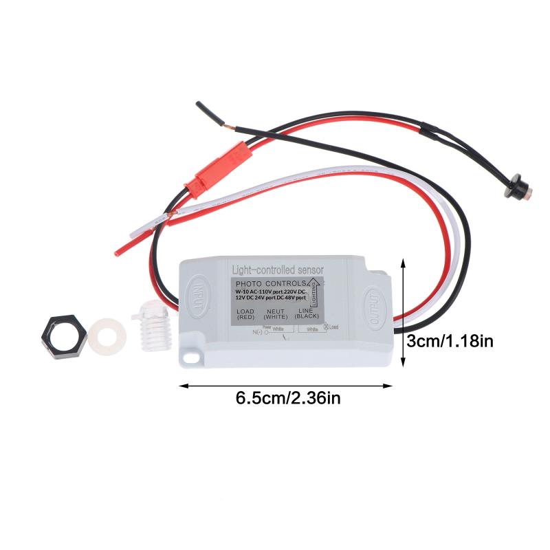 Dc12V 24V Ac100-260V Outdoor Light Control Photoelectric Sensor Switch Rainproof Lightningprotection Intelligent Light Sensor