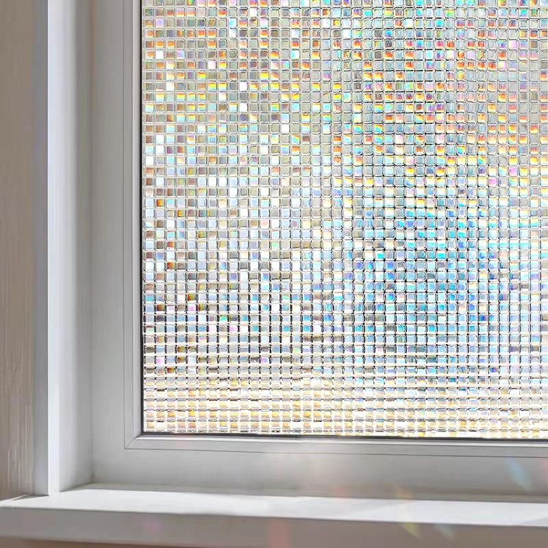 Антистатическая виниловая пленка для защиты окон 3D наклейки Радужная пленка для стеклянных дверей Теплоизоляция Анти УФ