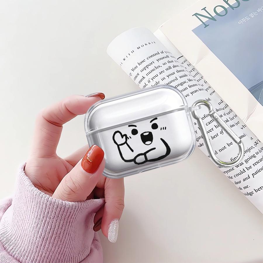 Простой счастливый смайлик Прозрачные Чехлы для Наушников Чехол Для Airpods 4 3 Pro3 Pro2 2 Pro 1