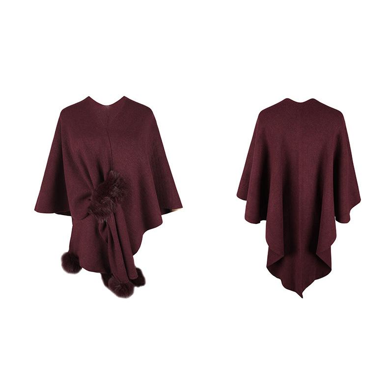 Autumn and Winter Women Loose Bat Sleeve Cross Border Cloak Cardigan Knitwear V-Neck Sweater