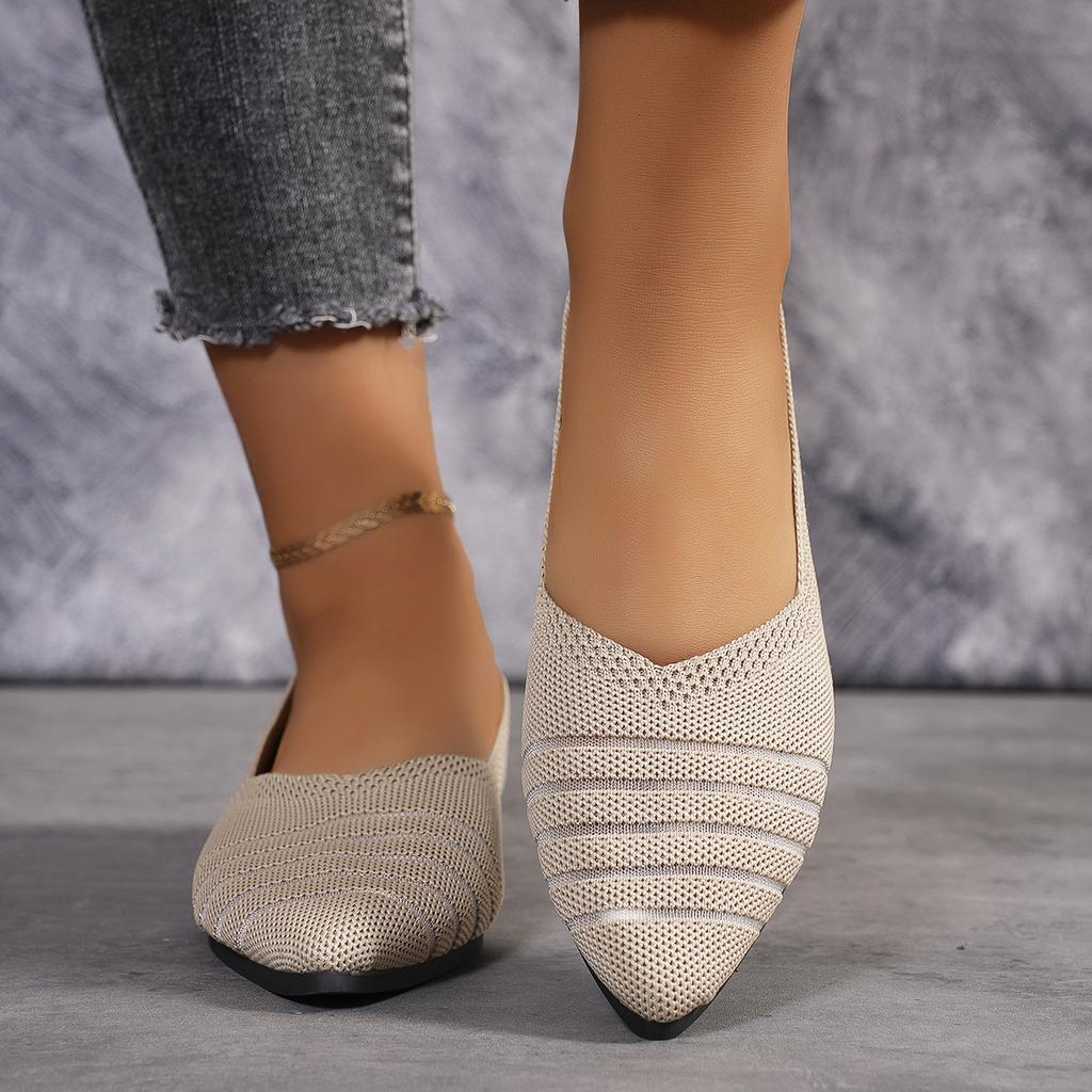 2024 New Women's Shoes High Quality Pointed Toe Shallow Mouth Women's Flat Shoes Cloth Slip-on Flat Heel Women's Flat Shoes