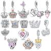 Шармы-короны Бусина-череп Оригинальные медные инкрустированные цирконием подвески Подходят для браслета, ожерелья Подарок для любителя ювелирных изделий
