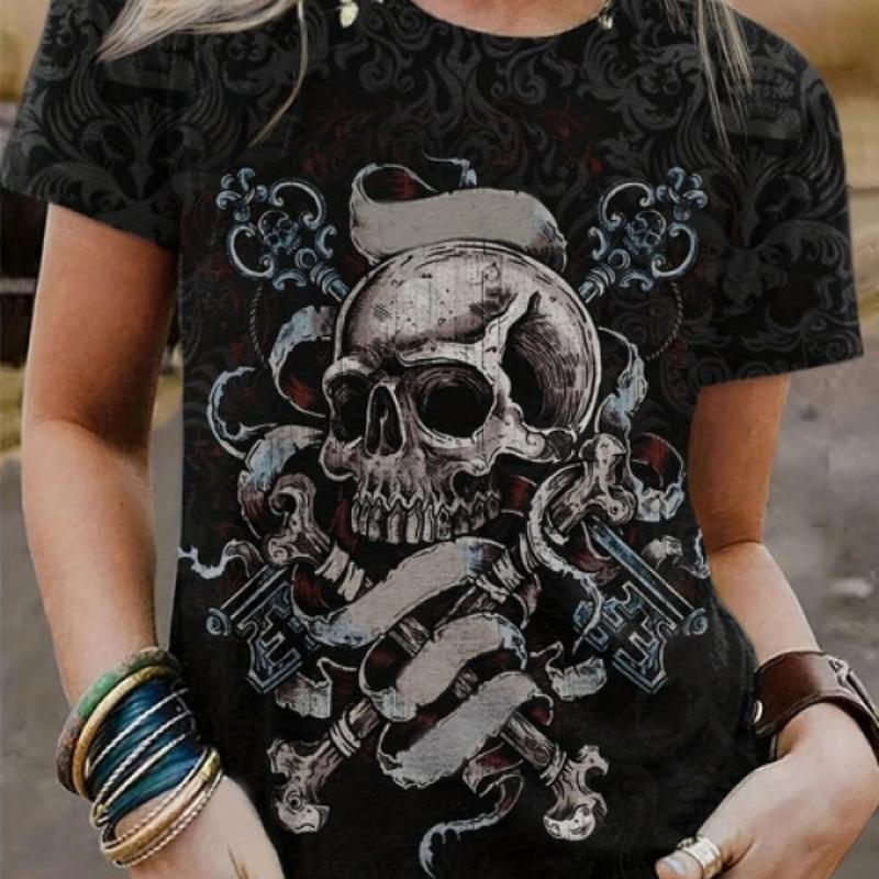 Women's T Shirts Fashion Short Sleeve Top For Women 3d Safflower Pattern T-shirt Y2k Women Blouse Oversized Tees Female Clothing