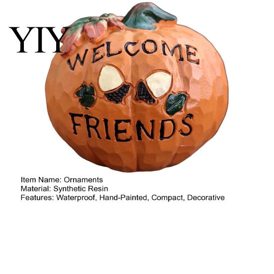 Compact Sand Table Landscaping Props Harvest Halloween Pumpkin Figurine, Resin Welcome Ornament, Autumn Thanksgiving Outdoor Waterproof Courtyard