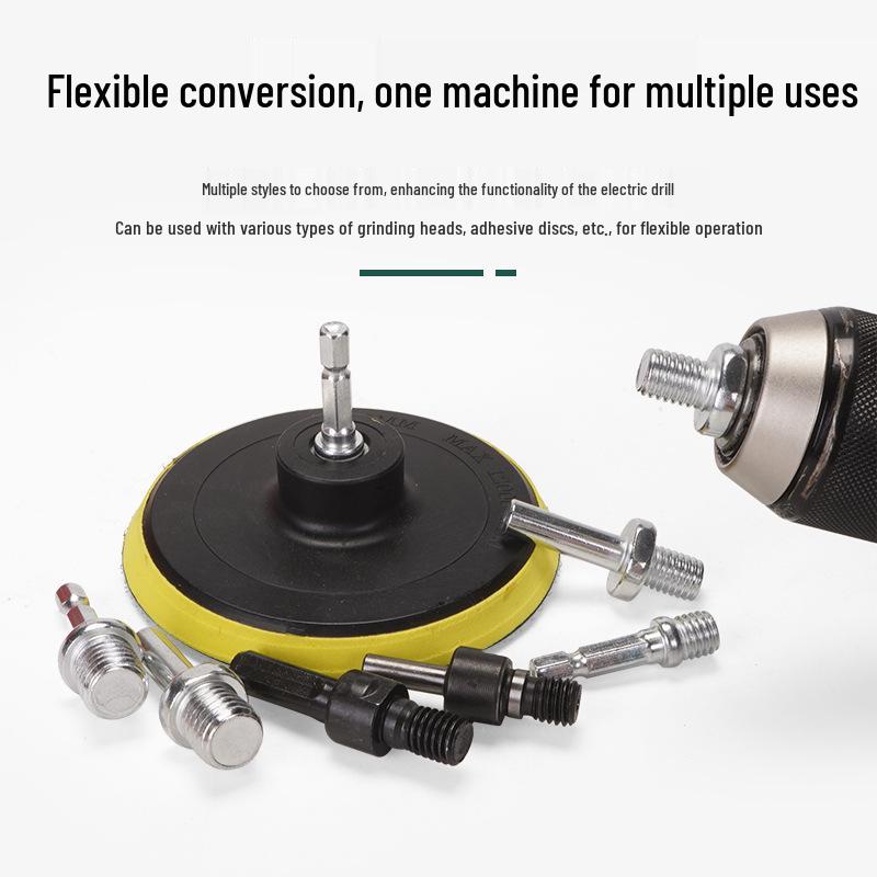 Преобразователь электрической дрели: Шлифовальная рейка для угловой шлифовальной машины с самоклеящимся диском для резки, шлифовки, полировки и шестигранным хвостовиком для винтов.