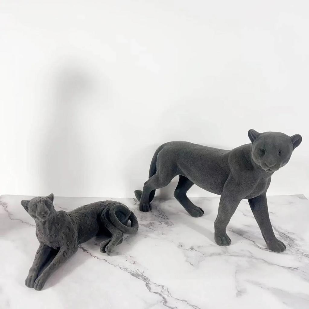 Леопардовая скульптура из смолы, имитирующая животных, декоративные фигурки гепарда, декоративные аксессуары