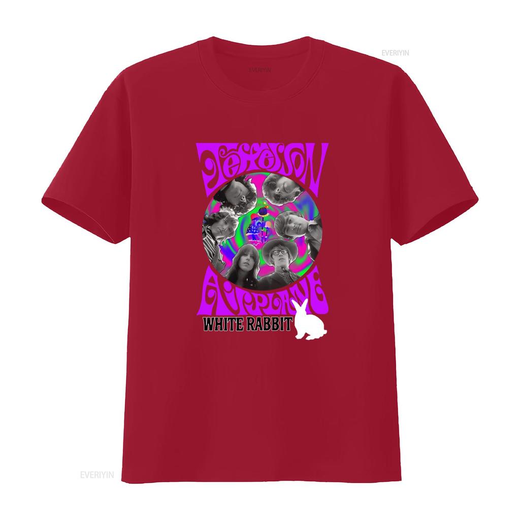 White Rabbit Jefferson Airplane T Shirt Retro Surrealistic Design Best Friend Idea vintage Washed graphic Versatile Stretched