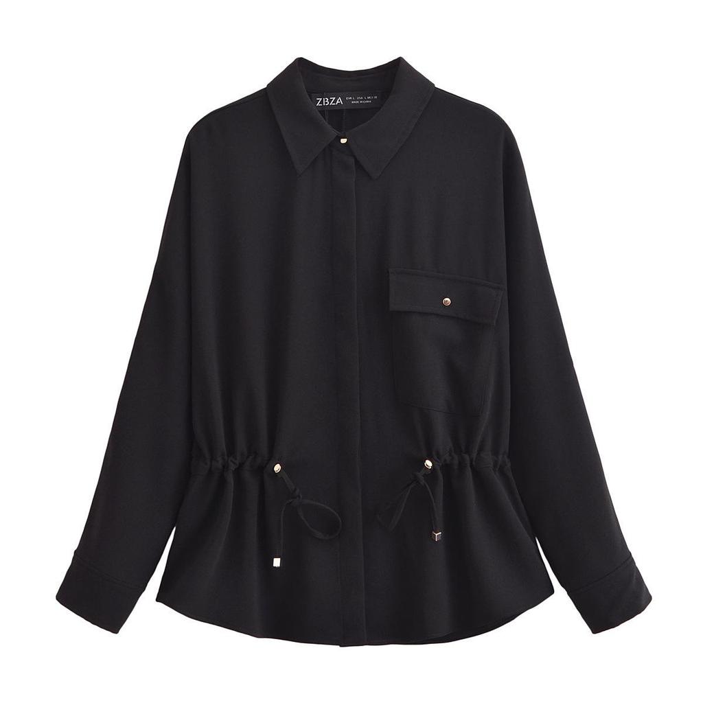 2025 Весна Женская Креповая Свободная Рубашка и Повседневные Длинные Брюки - Евро-Американский Стиль