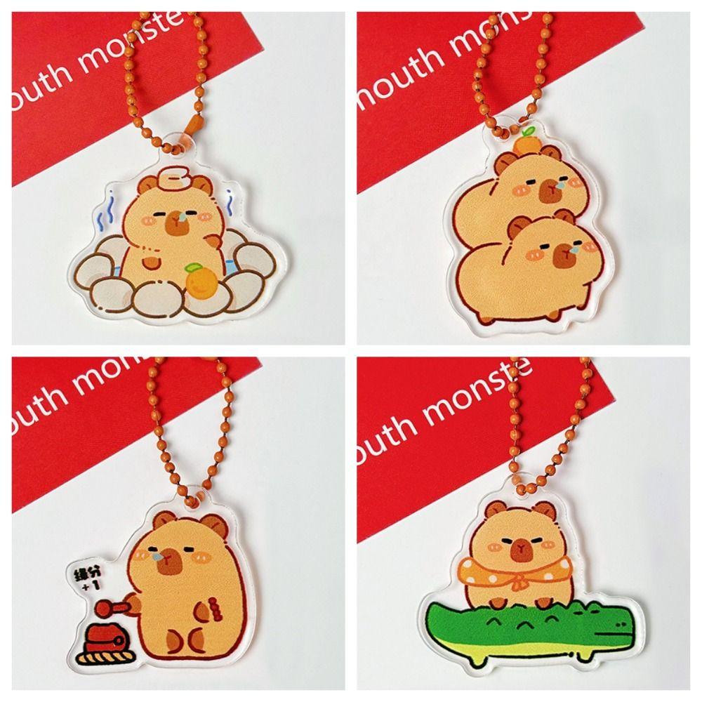Creative Capybara Bag Hanging Acrylic Capibara Pendant Fashion Capybara Keychain Kids