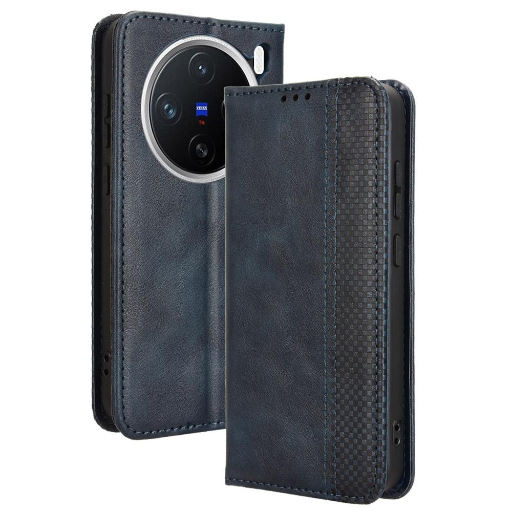 For vivo X200 5G Leather Case Wallet Stand Retro Texture Phone Cover
