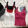 Красный жилет на бретелях Bal Женский облегающий эластичный спортивный топ с нагрудной подушечкой Спортивный топ-обертка для груди Осенняя одежда для улицы