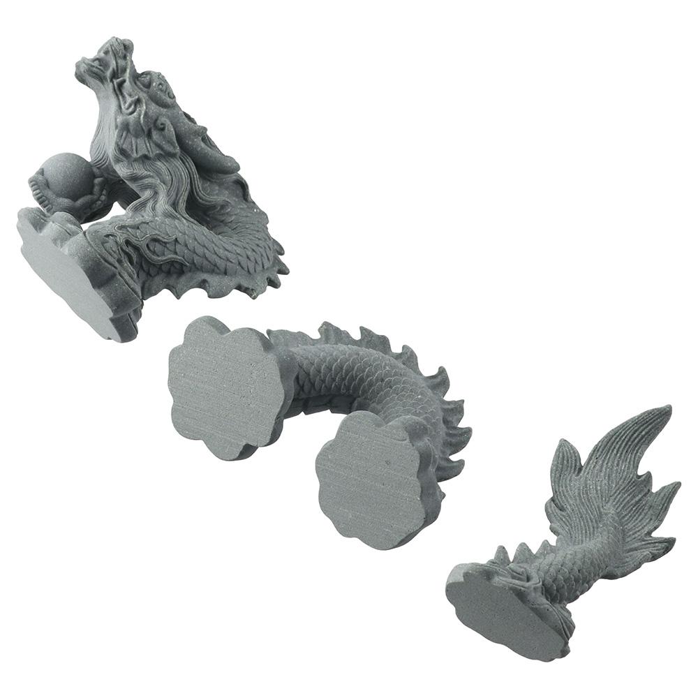 Трехсекционный искусственный ландшафт «Укрывающийся камень», аквариумы, статуя китайского дракона, аквариум.