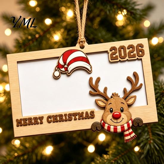 Christmas Party Favor Pendant Wooden Money Holders for Cash, Holiday Cash Gift Card Ornament Holder Hanging Ornaments Xmas Tree, Home Supplies