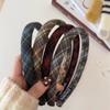French Retro Sponge Headband Women College Style Plaid Hair Band Elegant Temperament Hoop Hairband Girls Hair Accessories