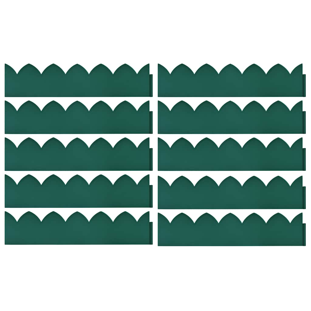 Lawn Edging 10 pcs Green 65 x 15 cm PP