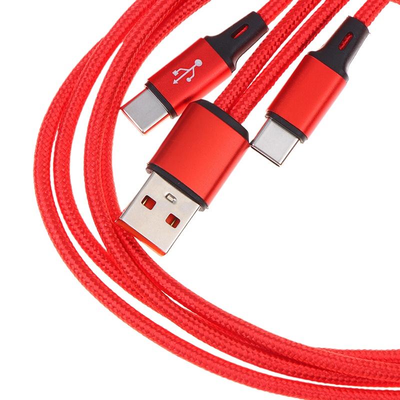 Быстрый зарядный кабель USB C 2-в-1, 5A, Y-разветвитель, Micro USB, дата-кабель для телефонов Android, планшетов, использования в автомобиле, в путешествиях