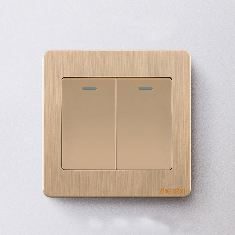 with LED Lamp Wall Switches Gold 1/2/3/4 Gang New Wall Light Switch Panel
