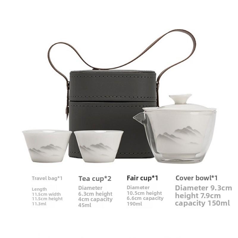 Suet jade travel tea set Outdoor portable tea set Meeting event souvenirs for customers