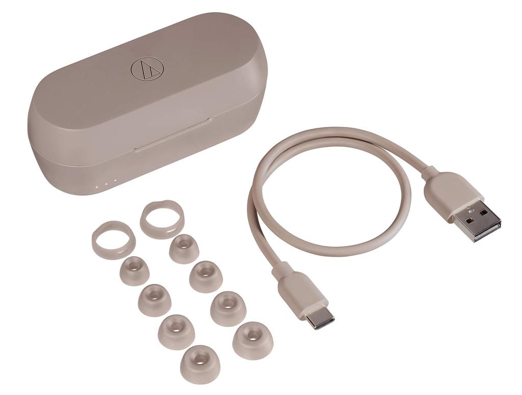 Audio Technica Полностью беспроводные наушники Глубокие басы Примерно до 45 часов воспроизведения Улучшенное качество связи Qualcomm Хаки KH ATH-CKS5TW