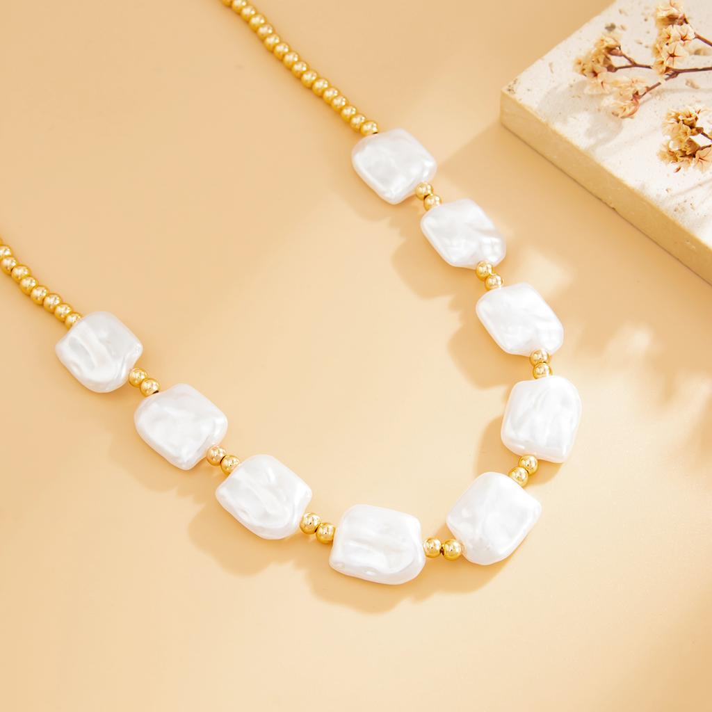 Ingemark Bohemia Imitation Peal Chokers Necklace for Women Wedding Bridal Simple Adjustable Beads Chain Y2K Jewelry Accessories