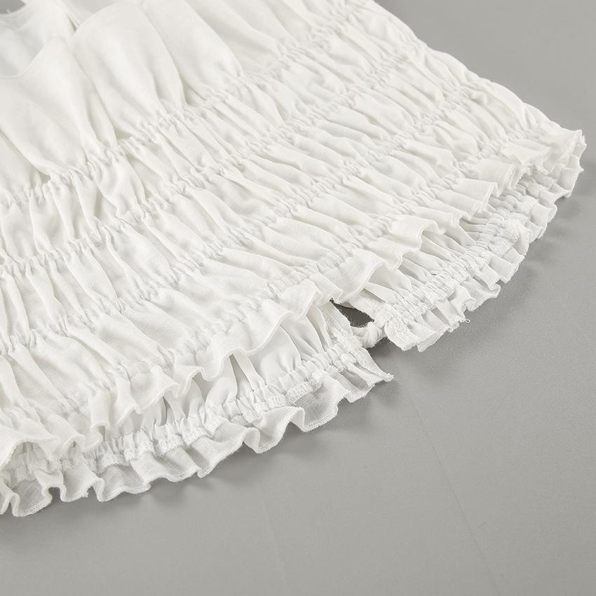 Элегантный однотонный комплект из двух предметов из хлопка и льна, женский сексуальный укороченный топ + широкие брюки, женский комплект из 2 предметов