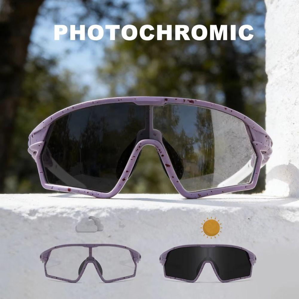 UV400 Photochromic Cycling Glasses Turned Up Sports Sunglasses Photochromic Bike Glasses Summer