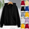 Women's Fashion Casual Hooded Loose Long Sleeve Zipper Solid Color Jacket
