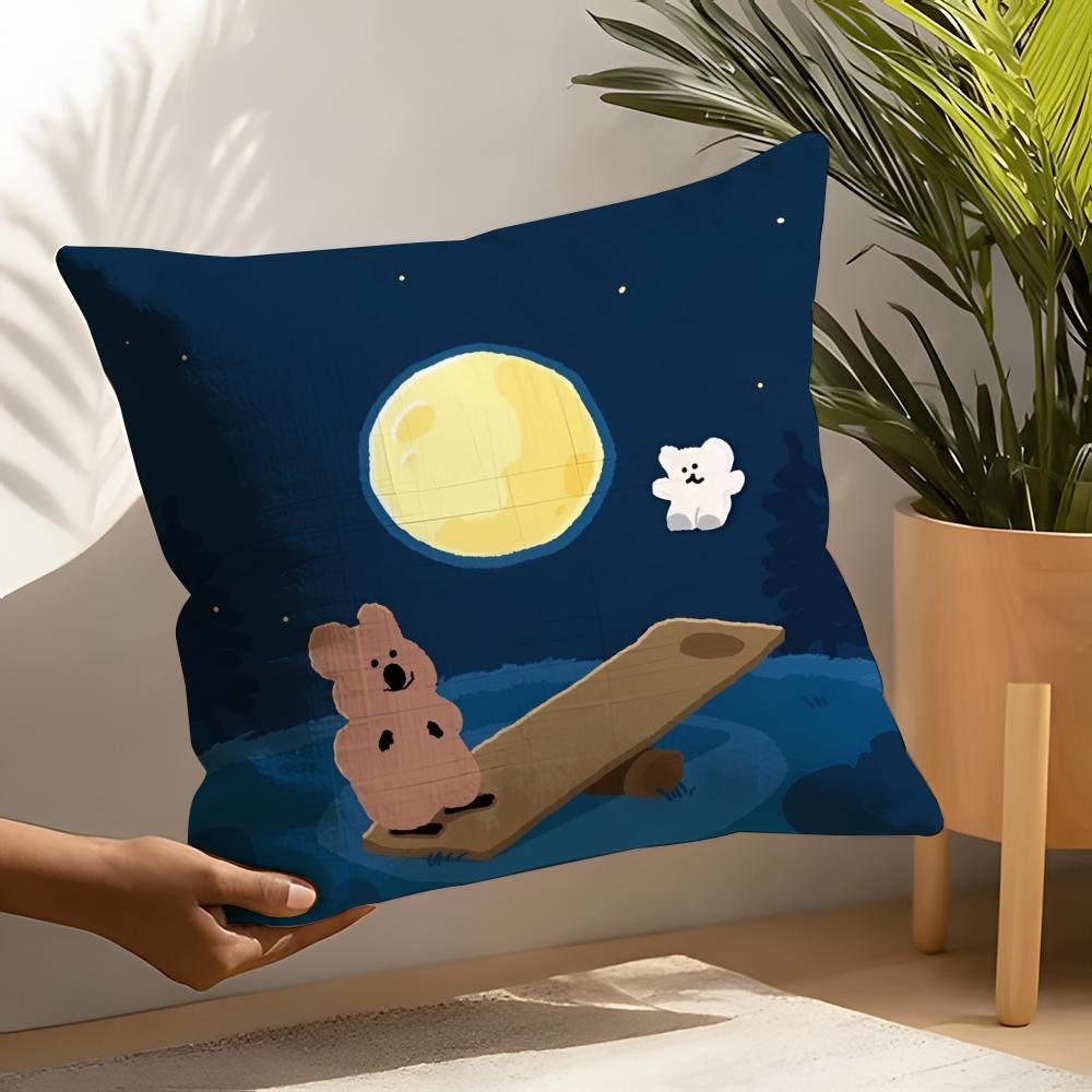 Hot anime Quokka DDinotaeng Pillow Case Home Living Room Decoration Linen Pillow Cases Cushion Cover