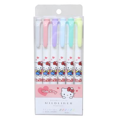 Набор Hello Kitty Mildliner Sanrio [Цветной маркер] 6 цветов