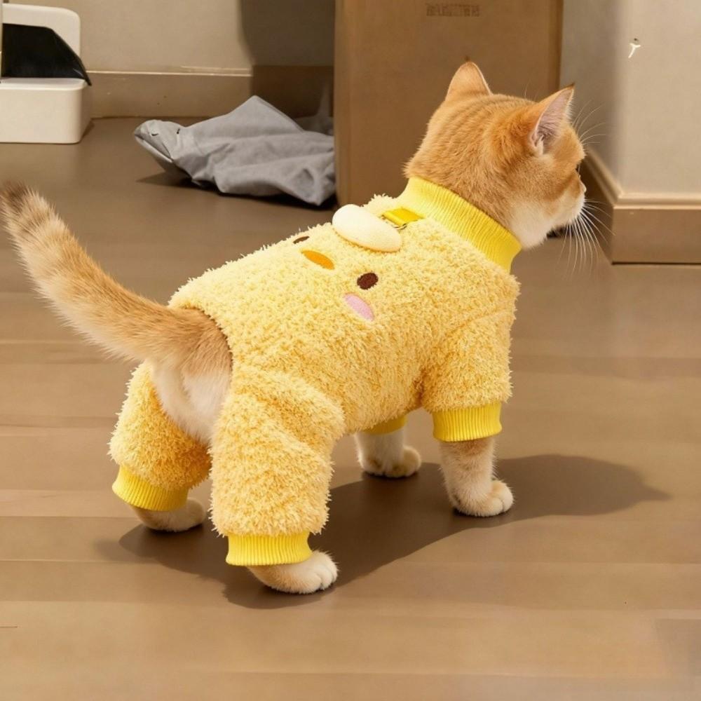 Soft Fleece Dog Plush Jumpsuit Warm Winter Dog Clothes Four Legged Plush Coat Daily Walk