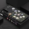 Чехол-шнурок с цветочным принтом для Samsung Galaxy S25 Ultra S24 S23 S22 Plus S21 FE A15 A16 A35 A36 A54 A55 A56 5G Противоударный Мягкий ТПУ Силиконовый Чехол