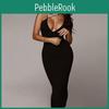 V-образный вырез Bodycon Платье без рукавов Женское Вечерняя вечеринка Коктейль Клуб Мини-платья Сексуальное Длинное платье Для клубной одежды