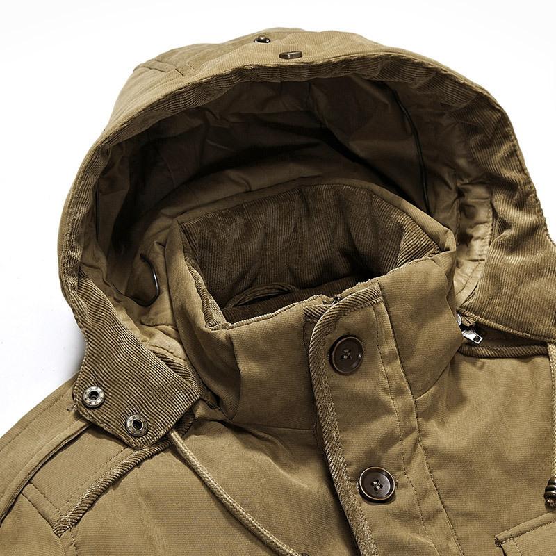 Thickened Jacket Two-piece Set of Velvet Cotton-padded Clothes for Men, Detachable Lamb Wool Liner Cotton Clothes