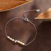 Freshwater Pearl Heart Bracelet Rose Gold Tone 925 Sterling Silver Adjustable Minimal Chic Jewelry for Women