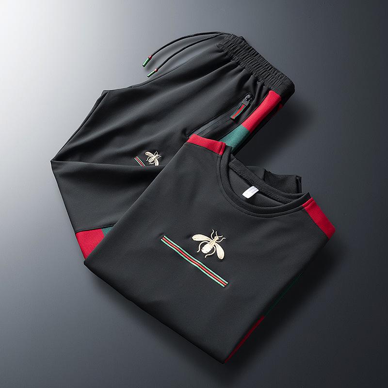 Мужской вышитый спортивный костюм: Толстовка в корейском стиле Little Bee для весны/осени