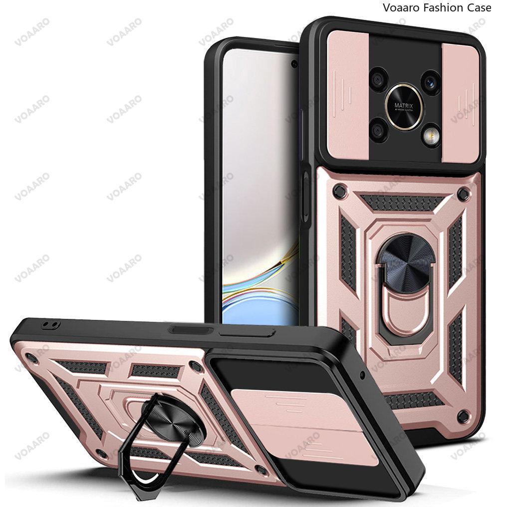 Slide Lens Protect Funda For Honor Y90 4G Case For Honor X9 X30 Y90 Y70 Plus Magic 4 Lite case Magnetic Ring Stand Holder Cover