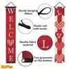 Valentine & Wedding Heart Ribbon Door Couplet Red White Polyester 70.8x12cm