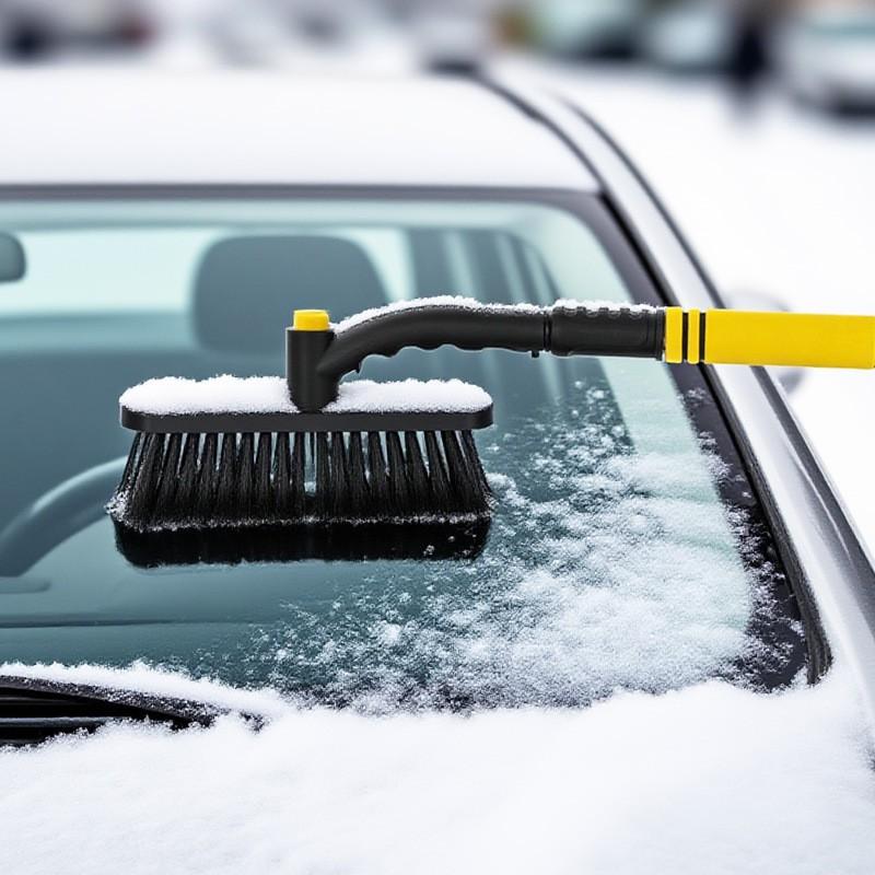 Aluminum Snow Car Windshield Ice Removal Tool Extendable Dual-Head Brush Winter Driving Safety