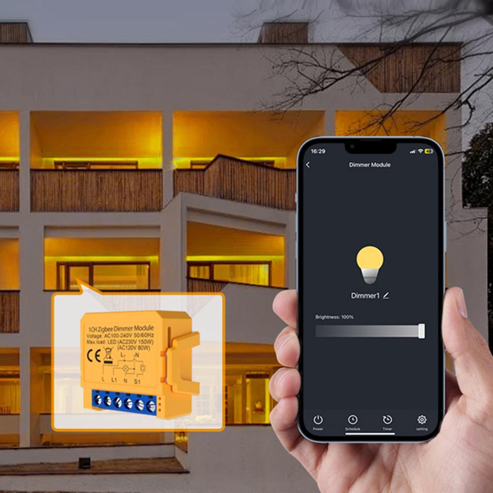 Модуль умного диммер-выключателя WiFi ZigBee Работает с Alexa Google Home Модуль диммер-выключателя на 1/2 клавиши Диммируемый выключатель света