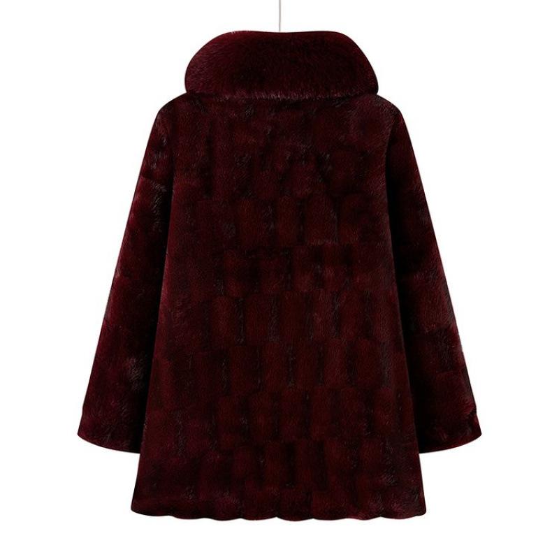 Wife winter cotton-padded coat with velvet to keep warm, new imitation fur coat, old thick coat