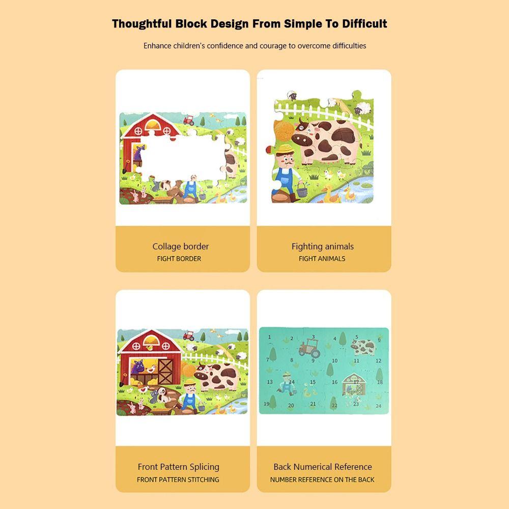 24/48/60pcs Large Puzzle Gift Box Multicolor Thematic Puzzles Children Education