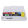 Professional Watercolor Paint Set Portable Watercolor Pigment with Pen Sponge (Plastic Box)48