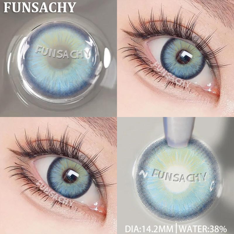 FUNSACHY Новые цветные контактные линзы для глаз 1 пара Натуральные модные контактные линзы Сине-серые линзы для глаз Ежегодная косметика для учеников