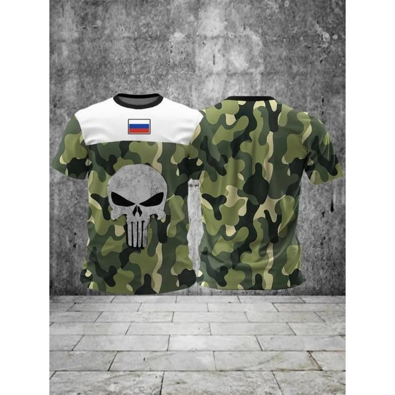 Мужская футболка с 3D-печатью, короткий рукав, круглый вырез, пуловер, повседневный топ